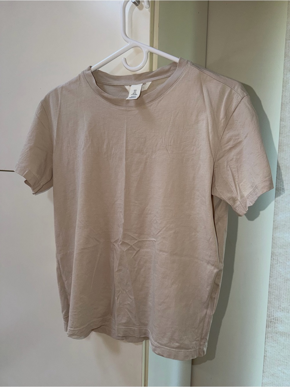 H&M Short Sleeve Crewneck Tee - Light Beige